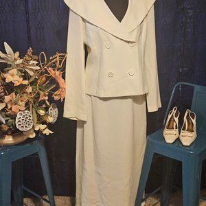 Cream Colored Maxi Skirt Suit by Chantier New York.